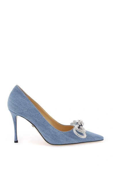 Shop Mach E Mach Denim Pumps With Crystals In Blue