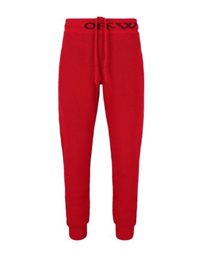 Shop Off-white Slouch Knit Pants Man Pants Red Size L Wool, Viscose, Polyamide