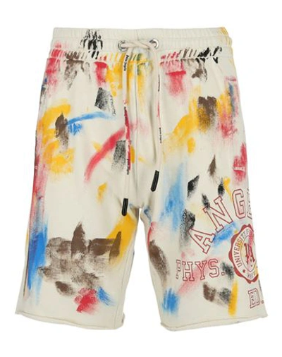 Shop Palm Angels Painted College Sweatshorts Man Shorts & Bermuda Shorts White Size S Cotton