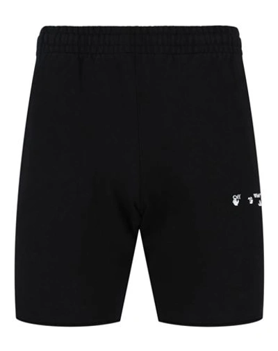 Shop Off-white Knit Sweat Shorts Man Shorts & Bermuda Shorts Black Size Xl Cotton