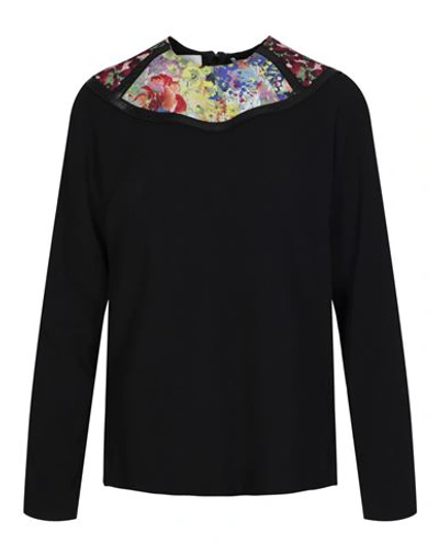 Shop Stella Mccartney Patchwork Wool Sweater Woman Sweatshirt Black Size 6-8 Cotton, Polyester