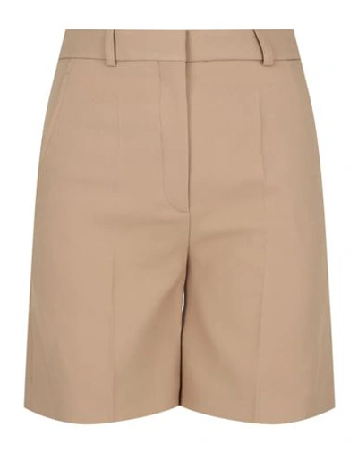 Shop Stella Mccartney Beige Pleat-front Shorts Woman Shorts & Bermuda Shorts Beige Size 8-10 Polyester