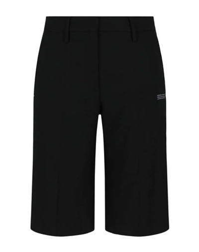 Shop Off-white Bermuda Tailored Shorts Woman Shorts & Bermuda Shorts Black Size 2 Polyester, Virgin Wool,