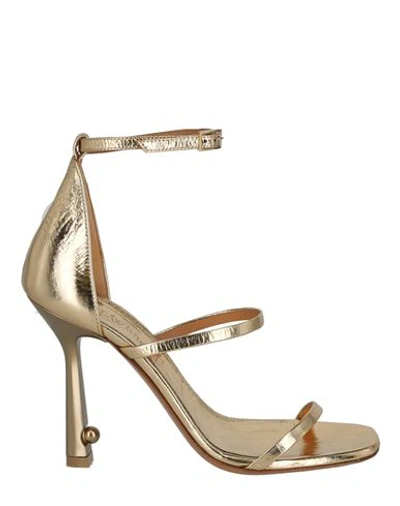 Shop Off-white Lollipop Strappy Heel Sandals Woman Sandals Gold Size 8 Calfskin
