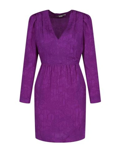 Shop Stella Mccartney Jaycee Dress Woman Midi Dress Purple Size 8-10 Silk