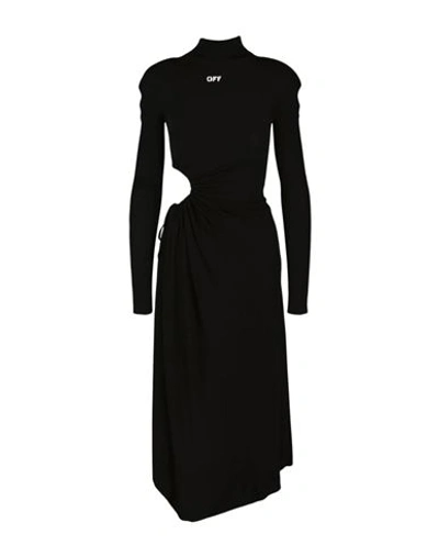 Shop Off-white See Thru Dress Woman Midi Dress Black Size 4 Viscose
