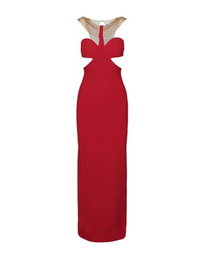 Shop Stella Mccartney Chain Detail Evening Gown Woman Maxi Dress Red Size 6-8 Rayon, Acetate, Elastane