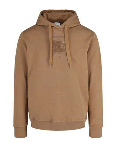 Shop Burberry Monogram Logo Hoodie Sweatshirts Man Sweatshirt Brown Size L Cotton