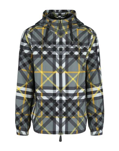 Shop Burberry 'stanford' Double Check Hooded Jacket Man Jacket Multicolored Size Xxl Cotton In Fantasy