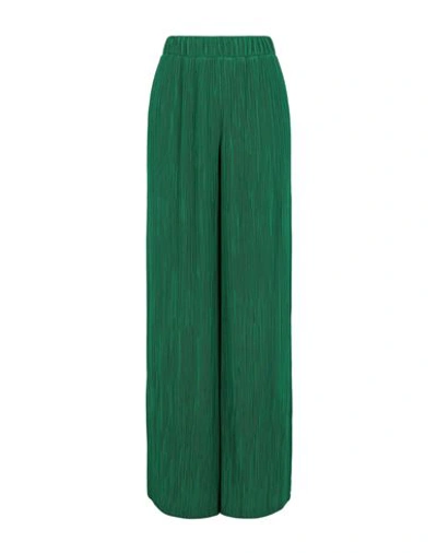 Shop Off-white Plisse Pants Woman Pants Green Size 8 Polyester