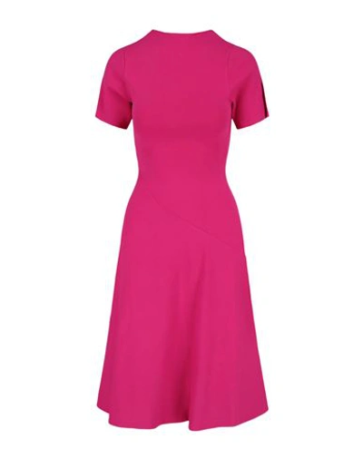 Shop Stella Mccartney Compact Knit Short Sleeve Dress Woman Midi Dress Pink Size 12-14 Viscose, Polyester