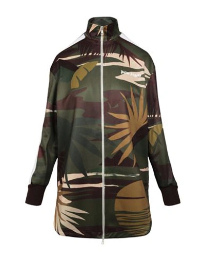 Shop Palm Angels Hawaiian Camo Long Track Jacket Woman Jacket Multicolored Size M Polyester In Fantasy