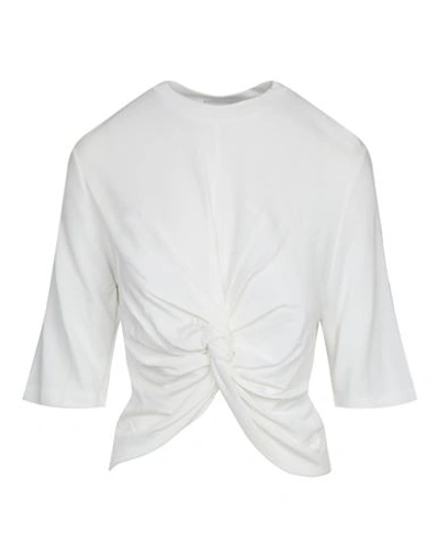 Shop Ambush Twist-front Crewneck T-shirt Woman T-shirt White Size M Cotton