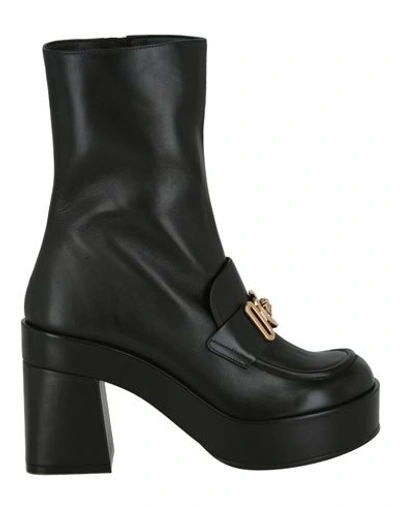 Shop Versace Medusa Chain Booties Woman Ankle Boots Black Size 6 Leather