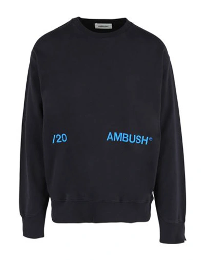 Shop Ambush Logo Sweatshirt Man Sweatshirt Blue Size M Cotton