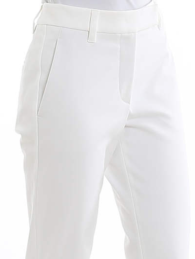 Brunello Cucinelli Stretch-cotton Twill Tailored Trousers In White