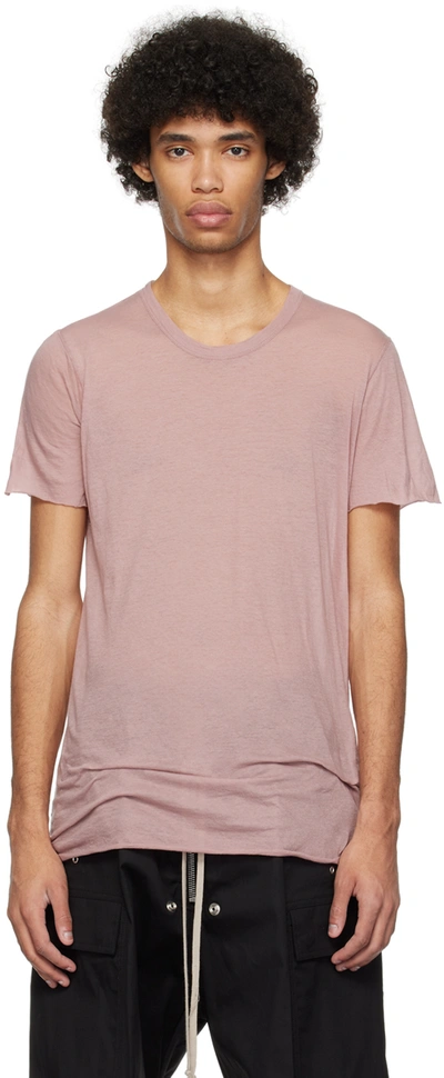 Shop Rick Owens Pink Basic T-shirt In 63 Dusty Pink