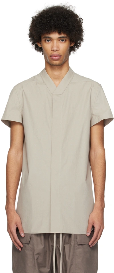 Shop Rick Owens Off-white Golf Shirt In 08 Pearl