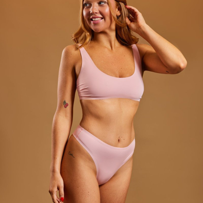 Shop Onewith Swim Penfield High Waist Thong Bikini Bottom In Pink