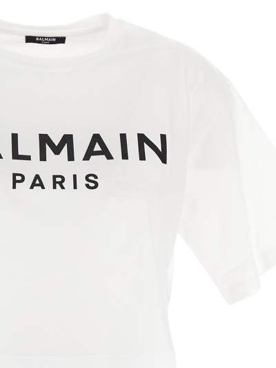 Shop Balmain Cropped T-shirt In White