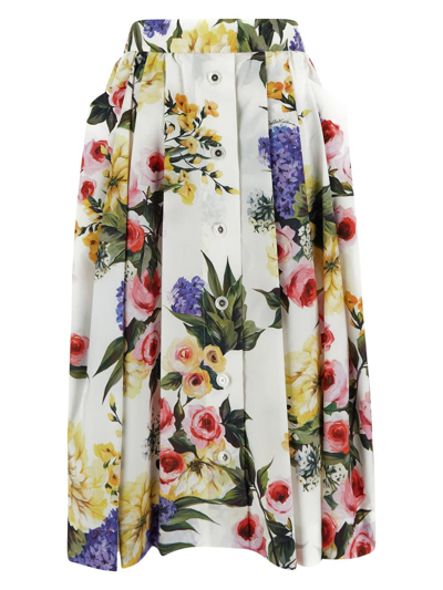 Shop Dolce & Gabbana Cotton Skirt In Multicolor