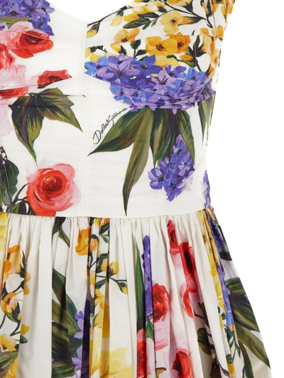Shop Dolce & Gabbana Cotton Dress In Multicolor
