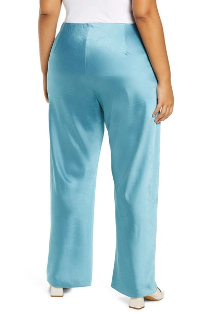 Shop Vince Satin Bias Cut Pants In Deep Lagoon