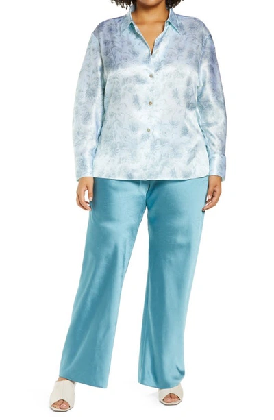 Vince Satin Bias Cut Pants In Deep Lagoon