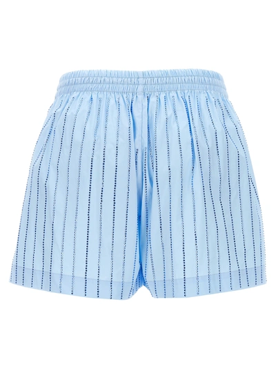 Shop Giuseppe Di Morabito Short Stripes Of Rhinestones Bermuda, Short Light Blue