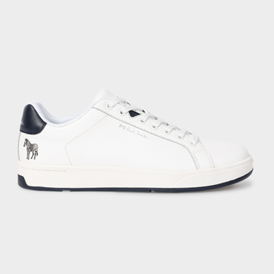 Shop Ps By Paul Smith White Leather 'albany' Trainers