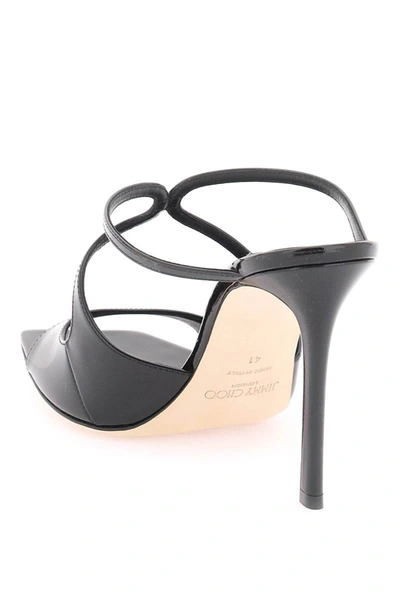Jimmy Choo Azia95 Sandals With Squared Open Toe And Ankle Strap In Black