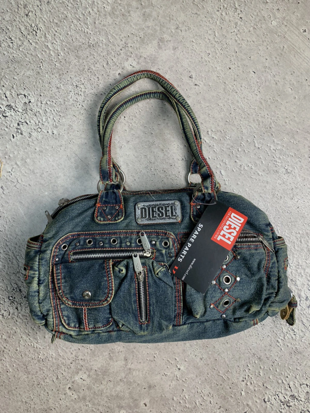 Pre-owned 20471120 X Diesel Sling Bag Vintage Y2k Multi Pocket Bag Military  90's In Blue | ModeSens