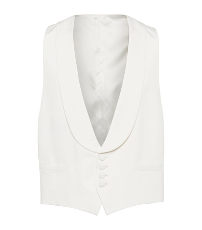 Shop Brunello Cucinelli Silk Twill Waistcoat In White
