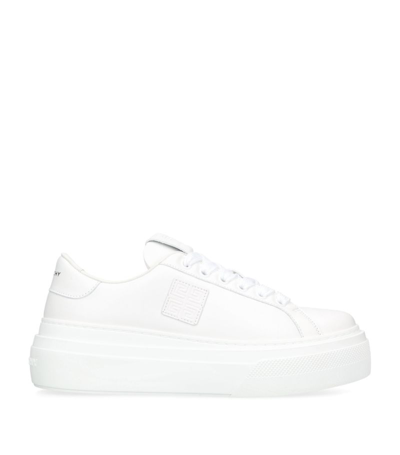 Shop Givenchy Leather City Sneakers In White