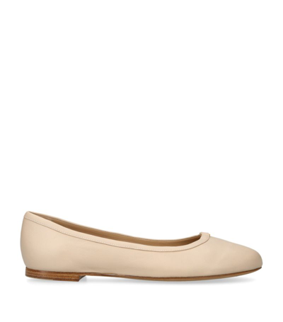 Shop Chloé Leather Marcie Ballet Flats In Nude