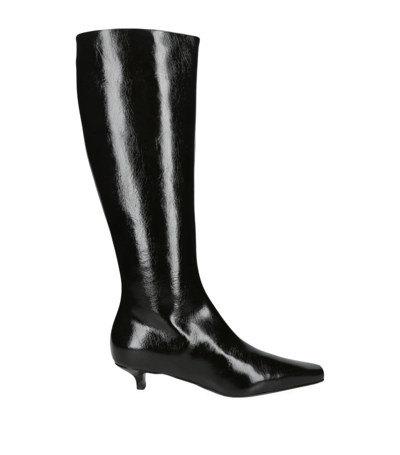 Shop Totême Toteme Slim Knee-high Boots 50 In Black