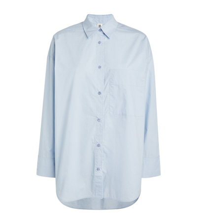 Shop By Malene Birger Organic Cotton Oversized Derris Shirt In Blue