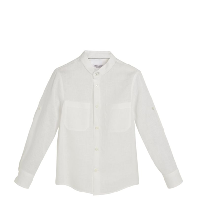 Shop Brunello Cucinelli Linen Shirt (4-12 Years) In White