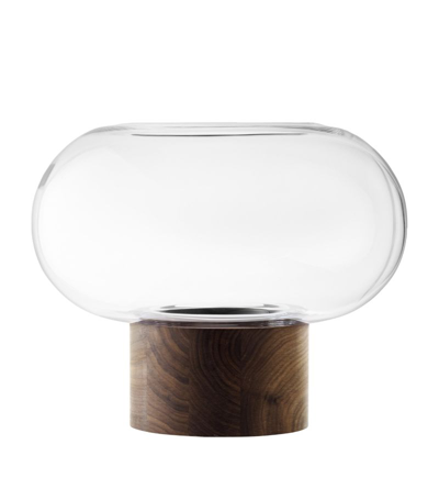 Shop Lsa International Glass-walnut Oblate Vase (28cm) In Multi