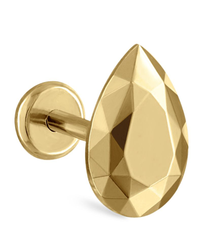 Shop Maria Tash Faceted Pear Threaded Stud Earring (7.5mm) In Gold