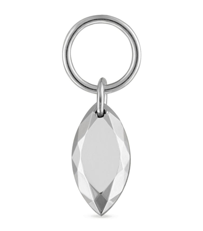 Shop Maria Tash Faceted Gold Marquise Charm (5.5mm) In White