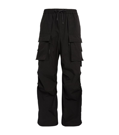Shop Juunj Drawstring Cargo Trousers In Black