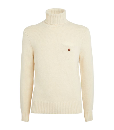 Shop Polo Ralph Lauren Wool-cashmere Rollneck Sweater In Ivory