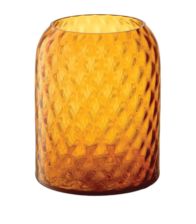 Shop Lsa International Dapple Candle Lantern (16cm) In Yellow