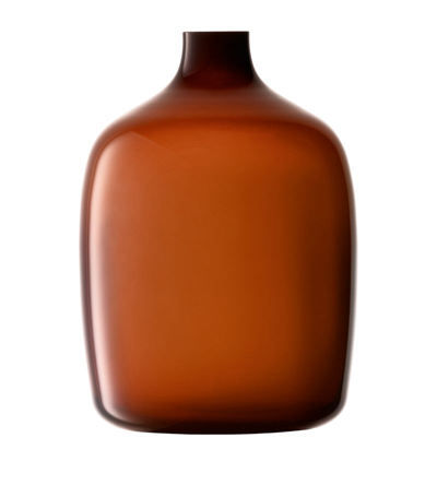 Shop Lsa International Glass Vessel Vase (27cm) In Brown