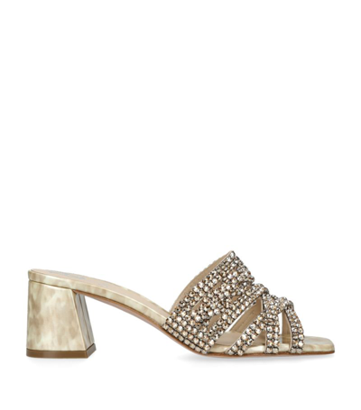 Shop Gina Iona Heeled Mules 50 In Gold