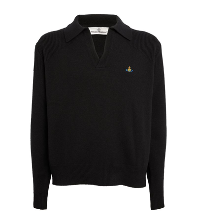 Shop Vivienne Westwood Cotton-cashmere Mini Orb Sweater In Black