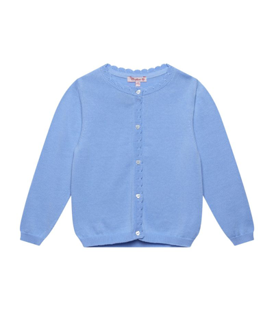 Shop Trotters Heart-button Cardigan (2-5 Years) In Blue