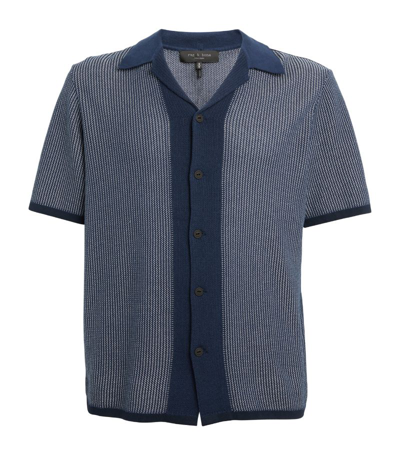 Shop Rag & Bone Knitted Harvey Shirt In Blue