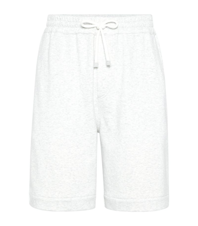 Shop Brunello Cucinelli Techno Cotton Shorts In Grey